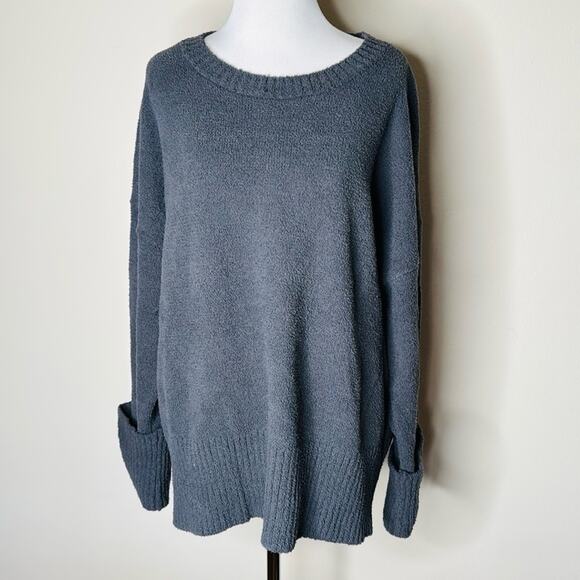 Anrabess Gray Plush Oversized Crewneck Sweater - Picture 2 of 6